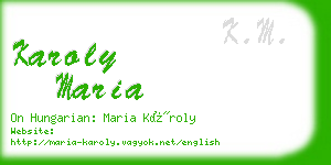 karoly maria business card